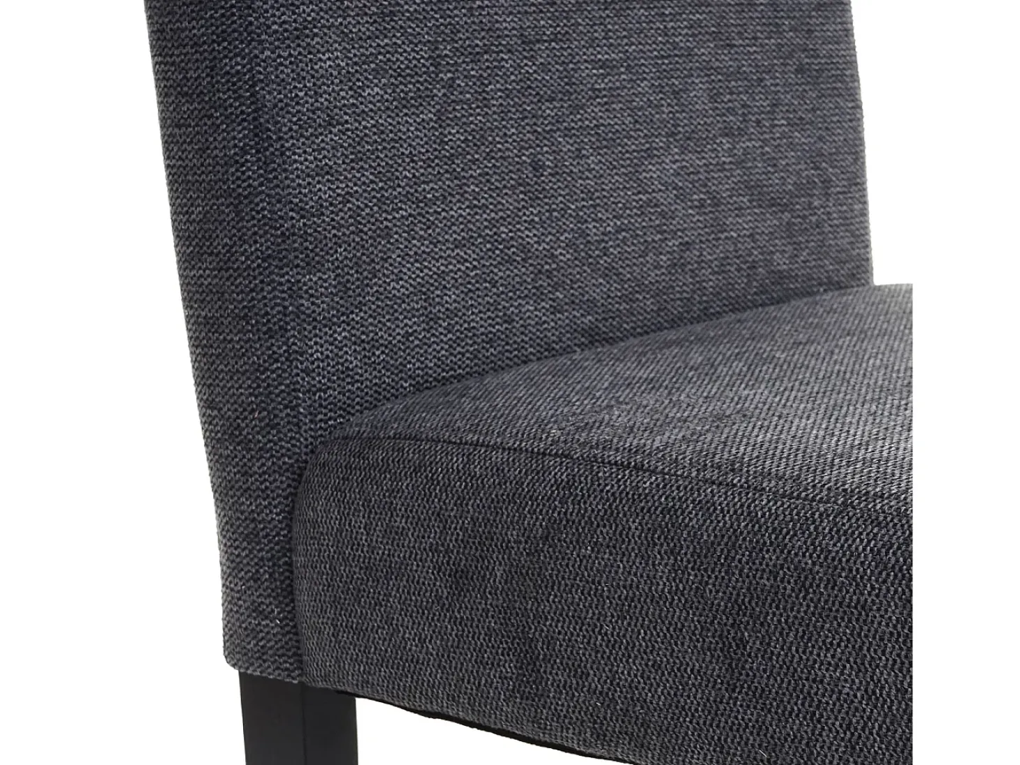 Silla de comedor Littau script (set de 4), textil, gris antracita, patas oscuras