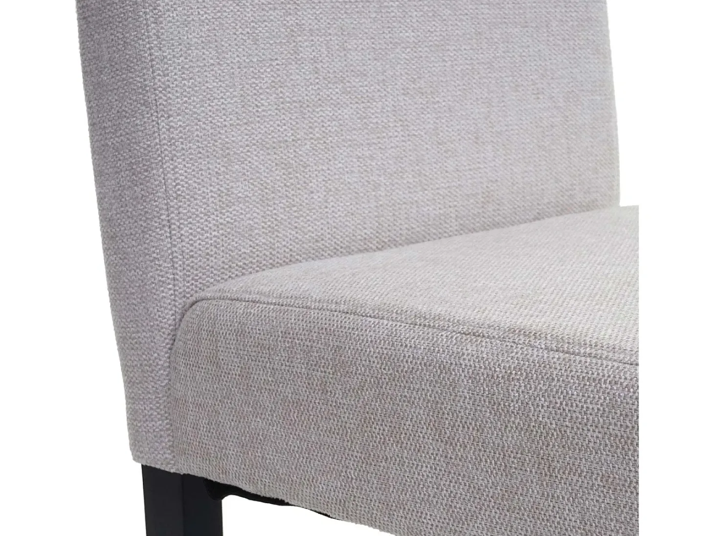 Silla de comedor Littau (set de 2), textil, crema-beige, patas oscuras