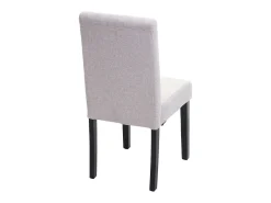 Silla de comedor Littau (set de 2), textil, crema-beige, patas oscuras