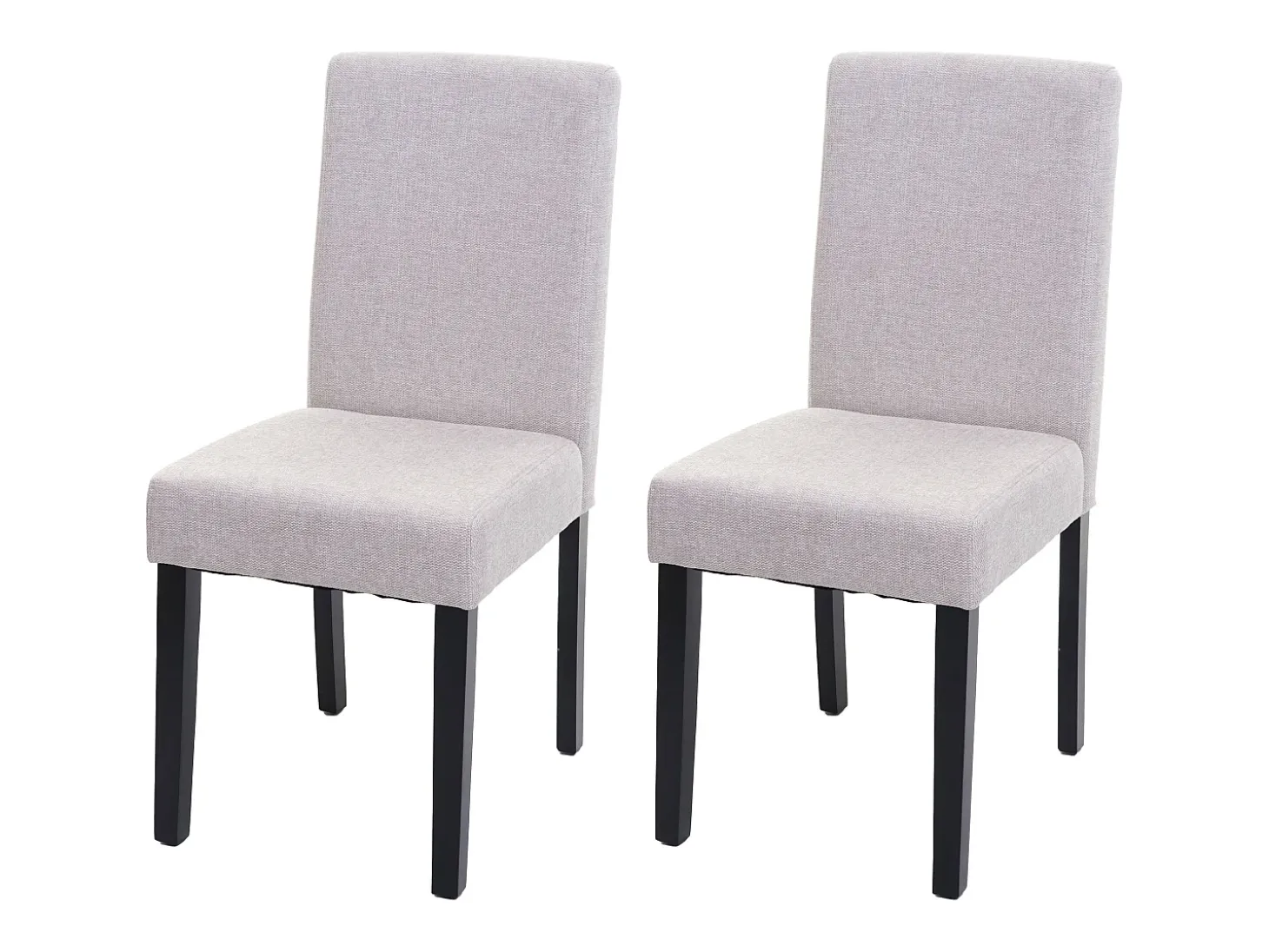 Silla de comedor Littau (set de 2), textil, crema-beige, patas oscuras