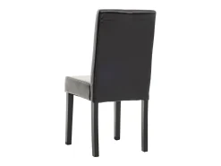 Silla de comedor Littau (set de 2), cuero, negro, patas oscuras