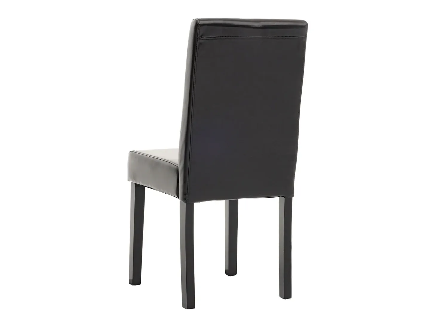 Silla de comedor Littau (set de 4), cuero, patas negras oscuras