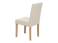 Silla de comedor Littau (set de 2), cuero, blanco, patas claras