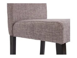 Silla de comedor Littau (set de 2), textil, gris, patas oscuras