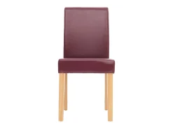 Silla de comedor Littau (set de 4), polipiel, patas rojas claras