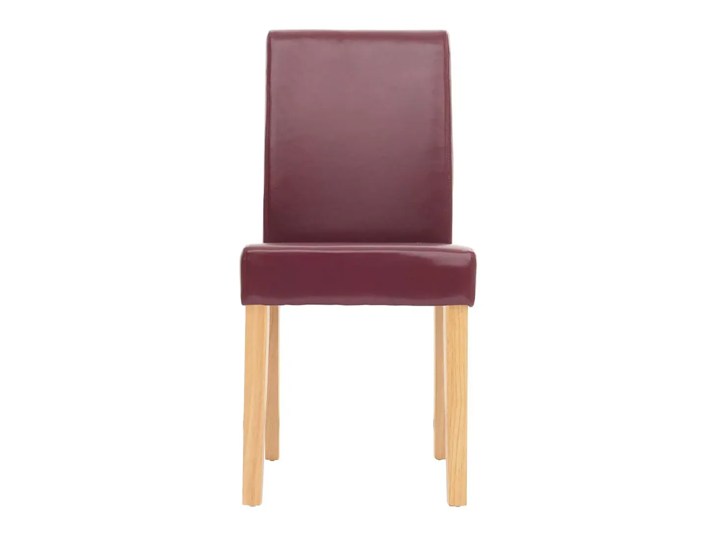 Silla de comedor Littau (set de 4), polipiel, patas rojas claras