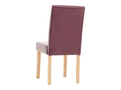Silla de comedor Littau (set de 4), polipiel, patas rojas claras