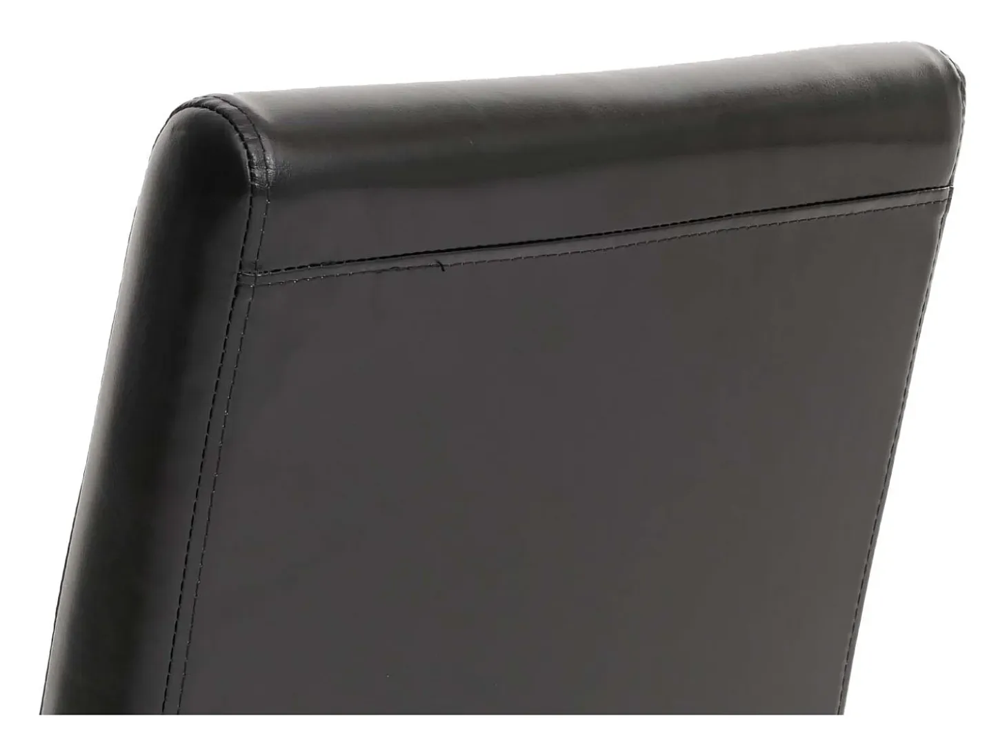 Silla de comedor Littau (set de 4), polipiel, patas negras claras