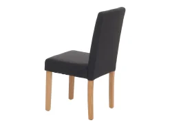 Silla de comedor Littau (set de 4), textil, negra, patas claras