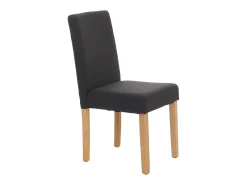 Silla de comedor Littau (set de 4), textil, negra, patas claras