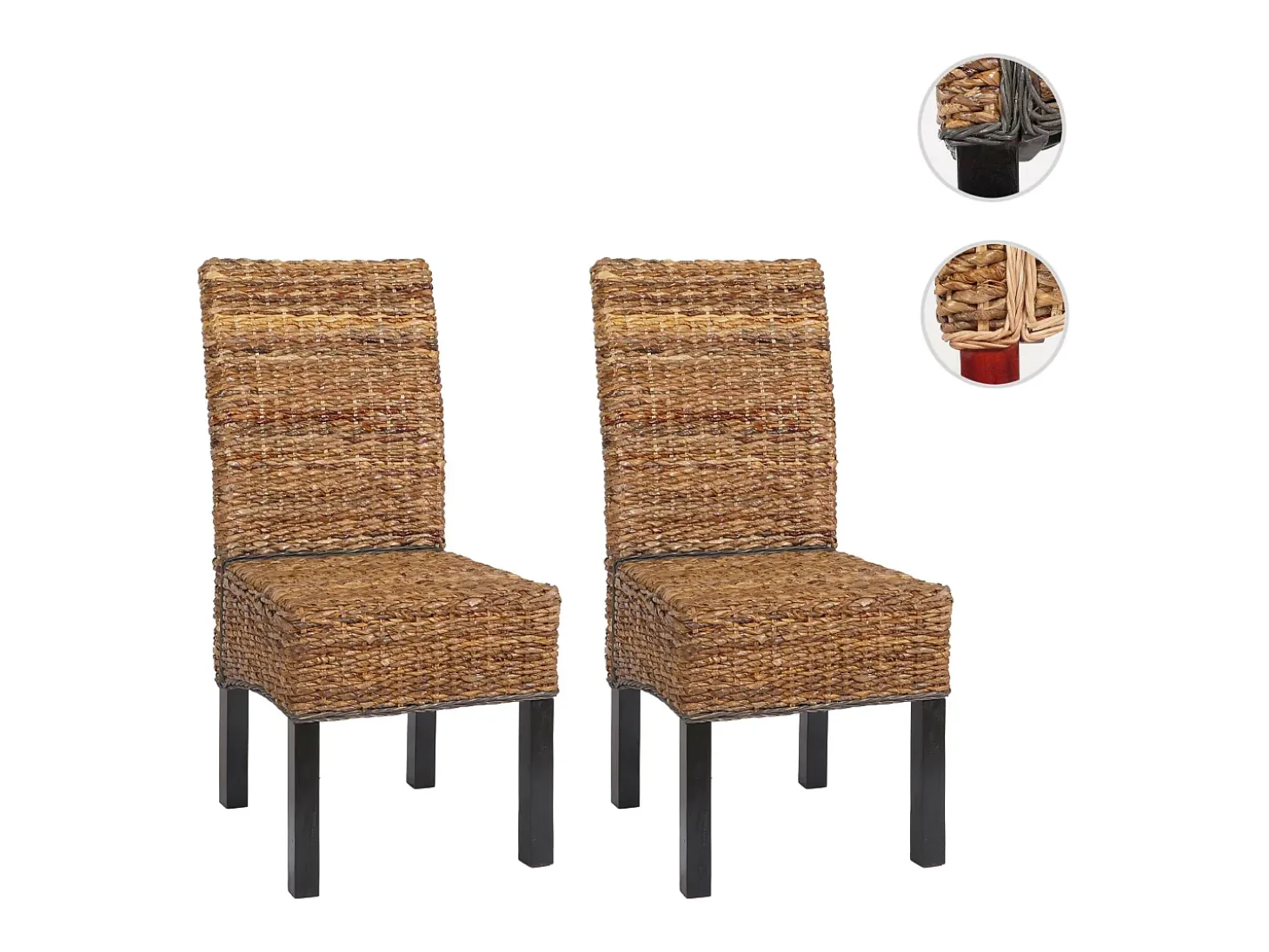 Silla de comedor Loiret (lote de 2), oscuro, sin cojín