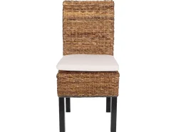 Silla de comedor Loiret (lote de 2), oscuro, con cojín