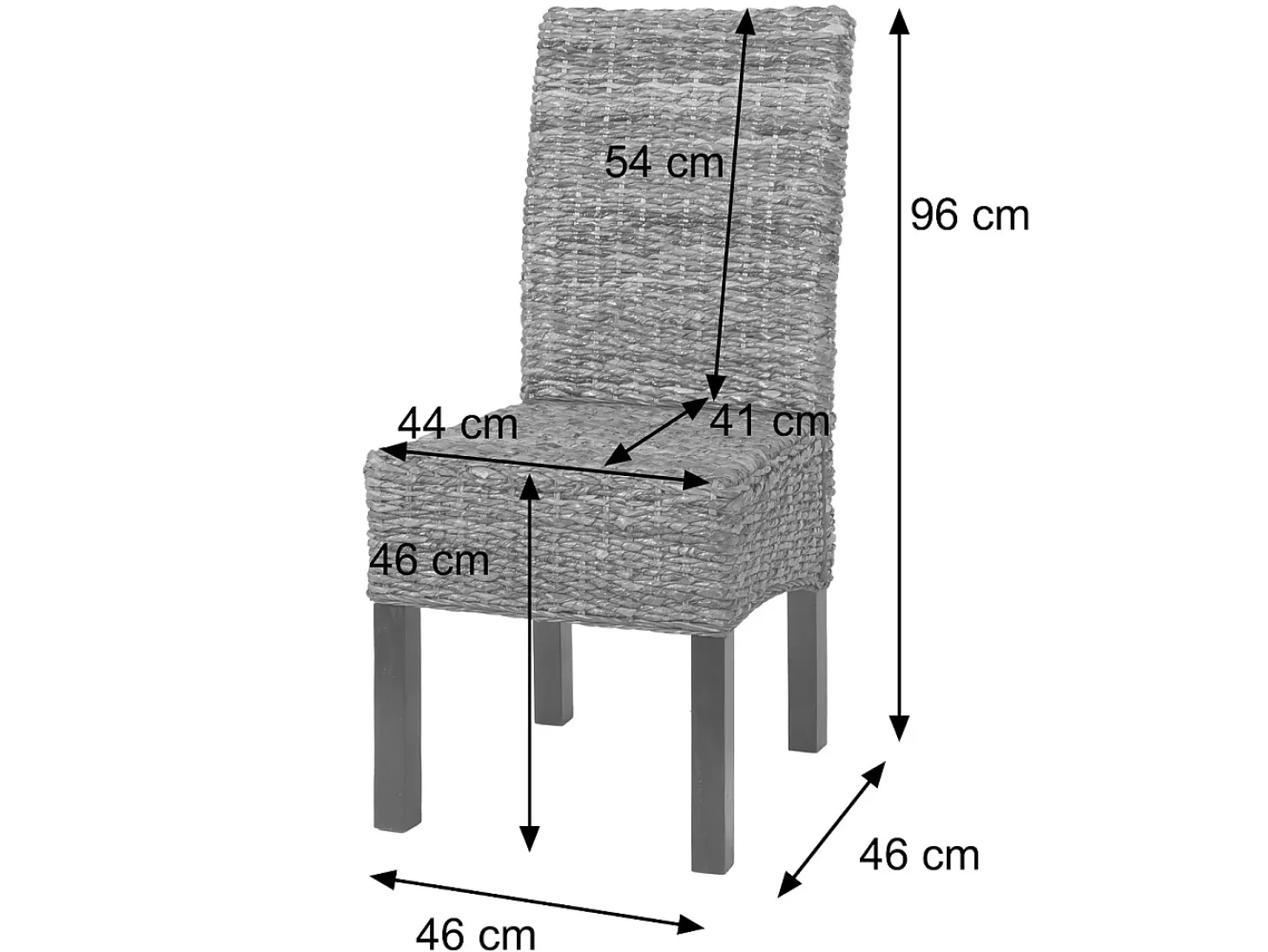 Silla de comedor Loiret (lote de 2), oscuro, con cojín
