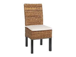 Silla de comedor Loiret (lote de 2), oscuro, con cojín