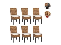 Silla de comedor Loiret (lote de 6), oscuro, con cojín