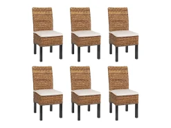 Silla de comedor Loiret (lote de 6), oscuro, con cojín