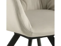 Silla de comedor Lola con brazos y giratoria, color marrón velour.