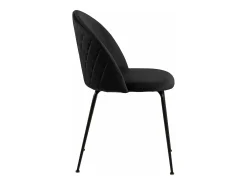 Silla de comedor Louise en terciopelo negro.