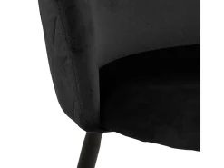 Silla de comedor Louise en terciopelo negro.