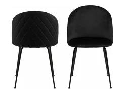 Silla de comedor Louise en terciopelo negro.