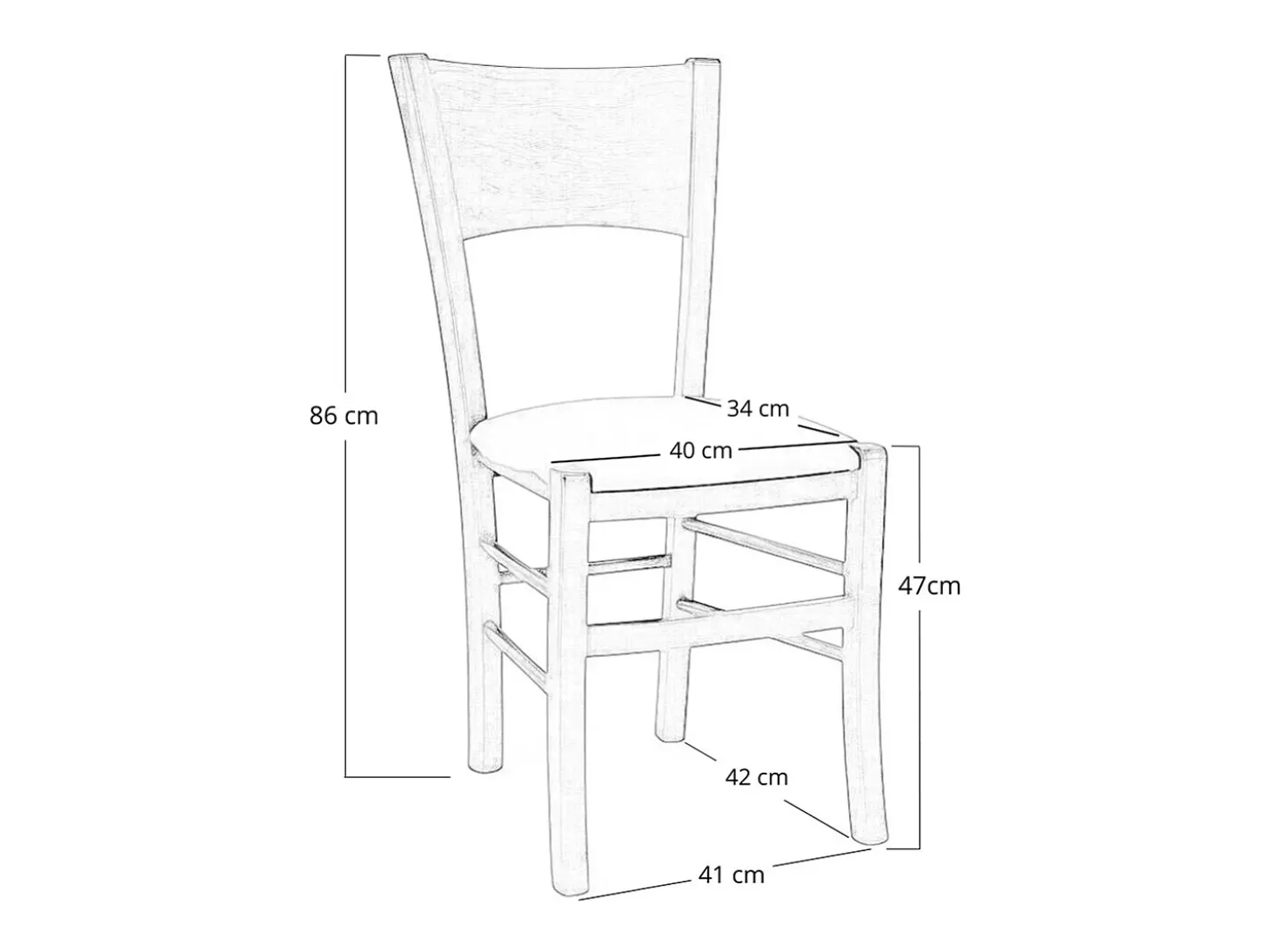 Silla de comedor Lucy en madera de nogal oscuro con asiento acolchado antracita