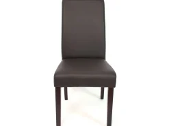 Silla de comedor M37 (juego de 6), polipiel mate, marrón, patas oscuras