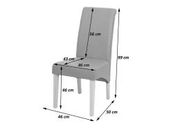 Silla de comedor M37 (juego de 6), piel sintética mate, negra, patas claras