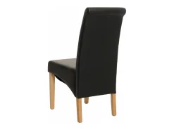 Silla de comedor M37 (juego de 6), piel sintética mate, negra, patas claras