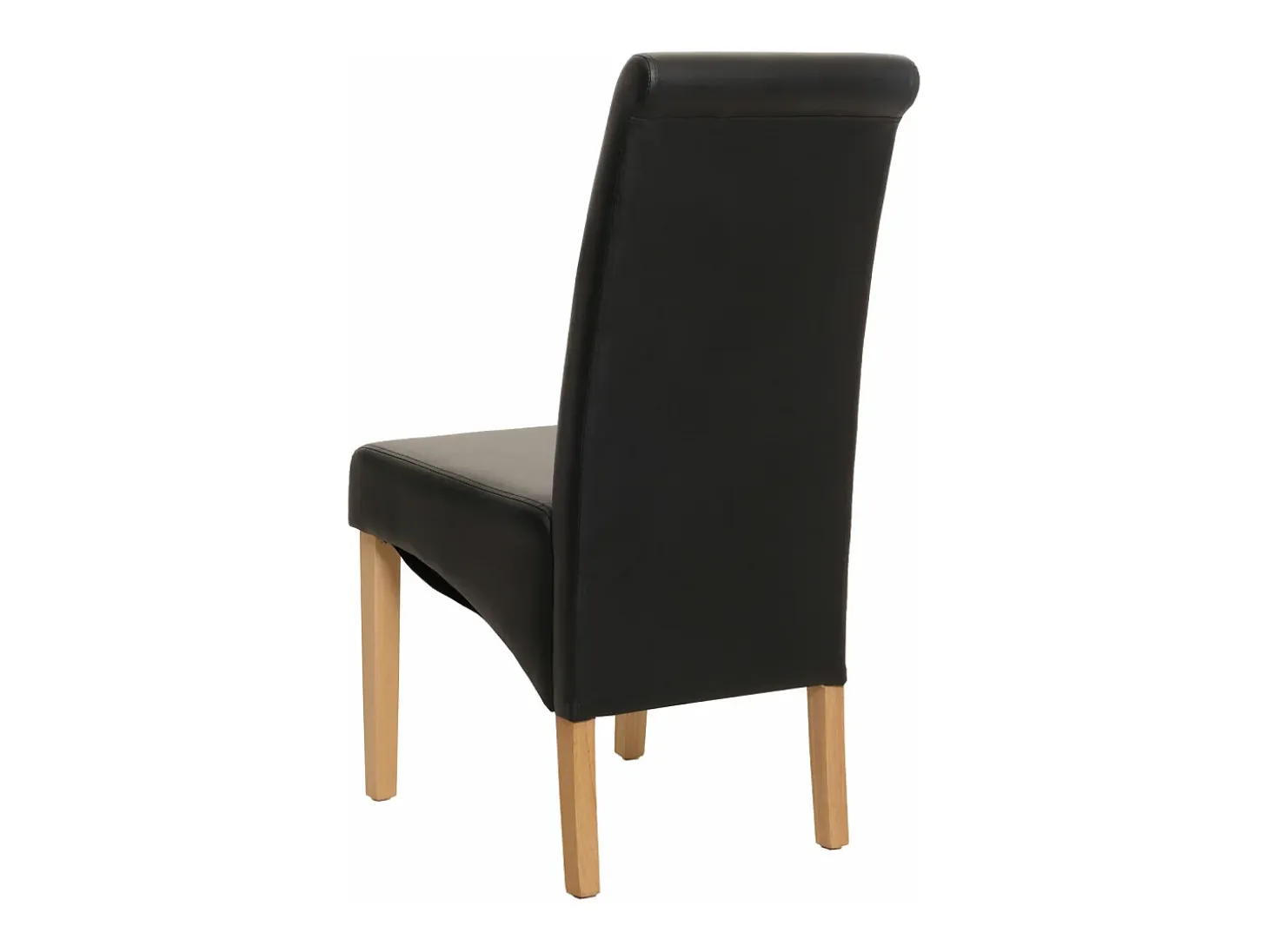 Silla de comedor M37 (juego de 6), piel sintética mate, negra, patas claras