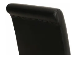 Silla de comedor M37 (juego de 6), piel sintética mate, negra, patas claras