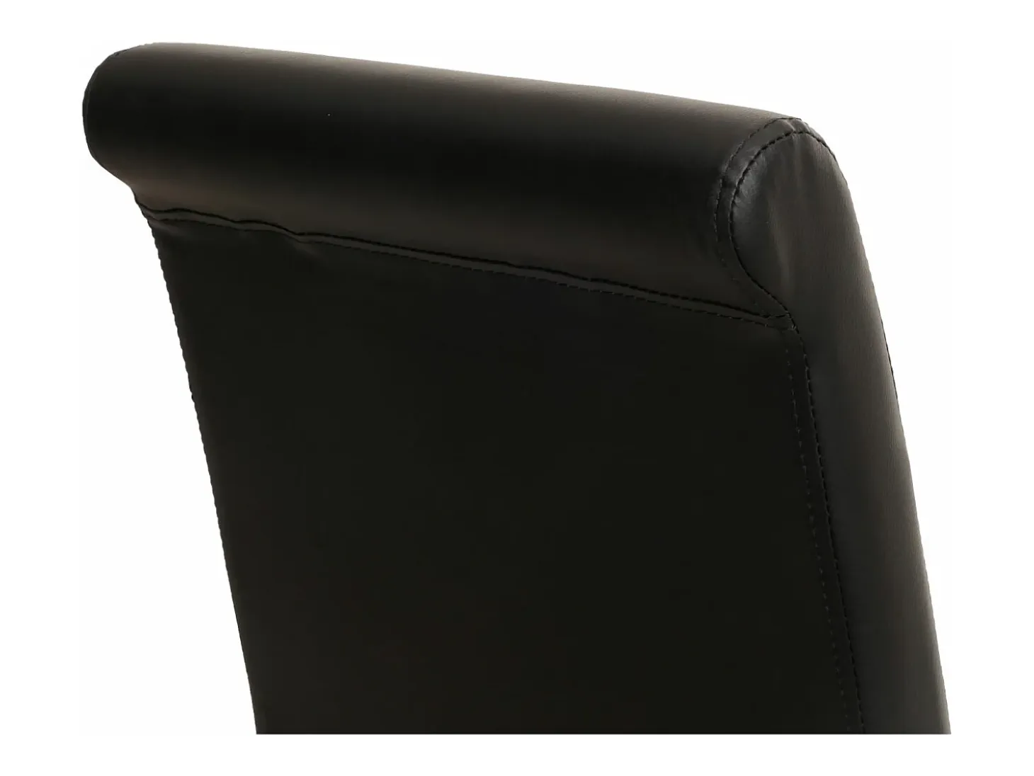 Silla de comedor M37 (juego de 6), piel sintética mate, negra, patas claras