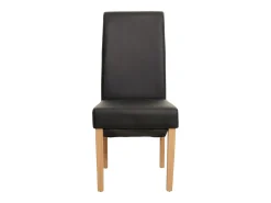 Silla de comedor M37 (juego de 6), piel sintética mate, negra, patas claras