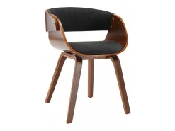 Silla de comedor madera curvada y tela gris ES254438