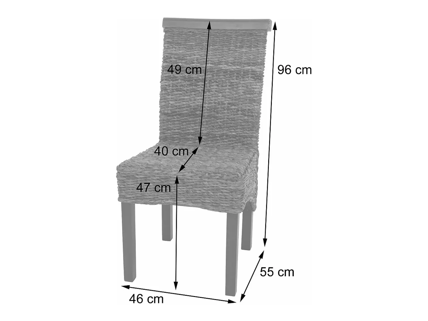 Silla de comedor Manfredonia (set de 6), luz, sin cojín