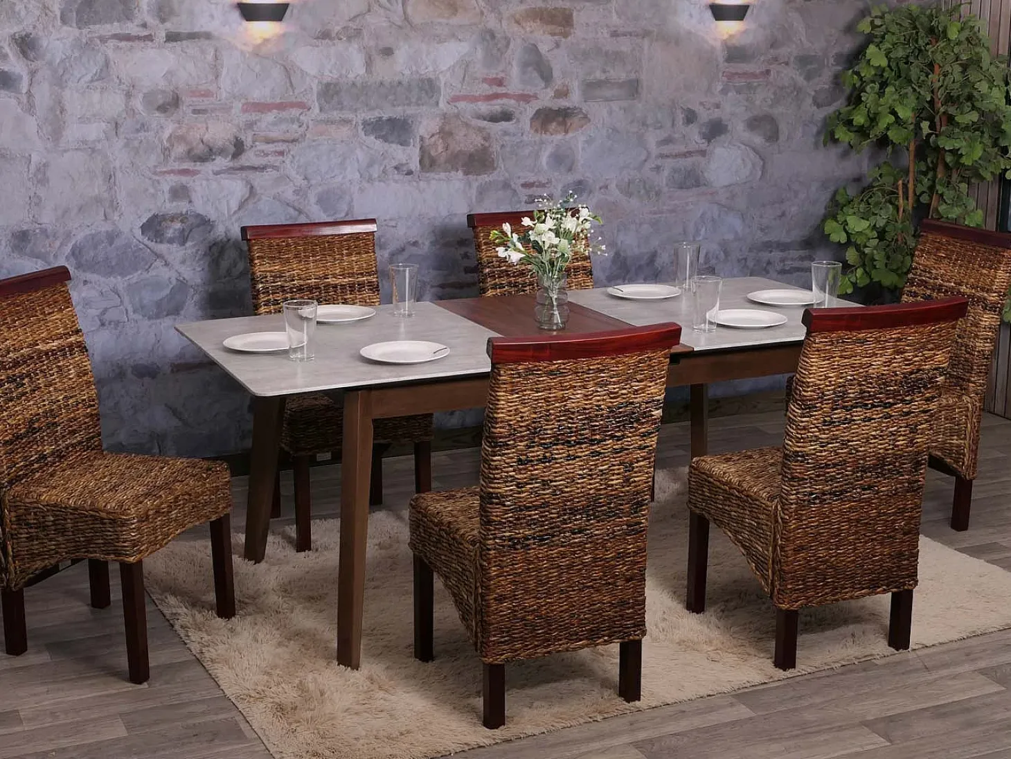 Silla de comedor Manfredonia (set de 6), luz, sin cojín