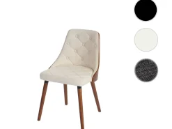 Silla de comedor MCW-A75, piel artificial crema