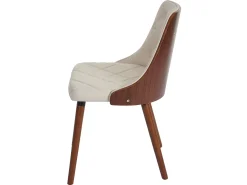 Silla de comedor MCW-A75, piel artificial crema