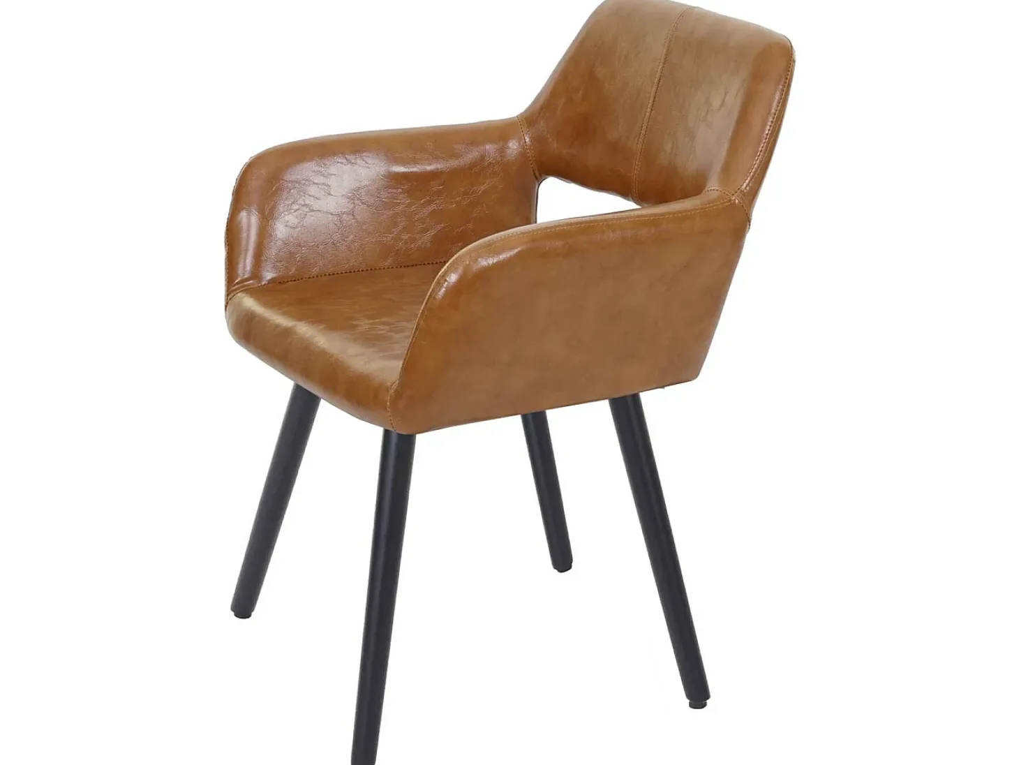 Silla de comedor MCW-A50 II, imitación cuero, imitación ante, patas oscuras