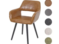 Silla de comedor MCW-A50 II, imitación cuero, imitación ante, patas oscuras