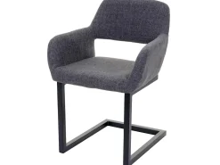 Silla de comedor MCW-A50 II, tela, gris