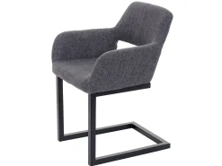 Silla de comedor MCW-A50 II, tela, gris