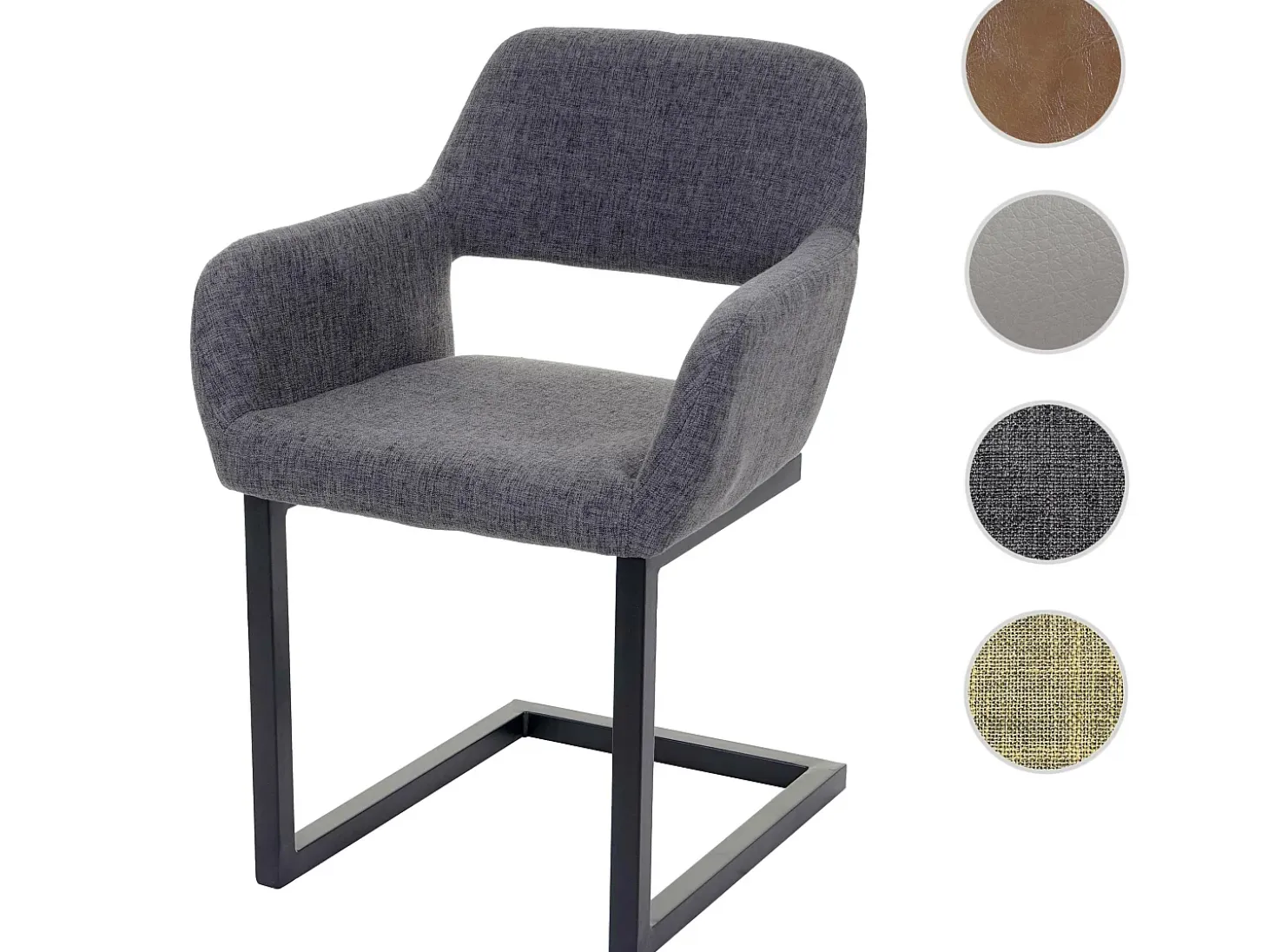 Silla de comedor MCW-A50 II, tela, gris