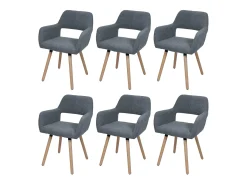 Silla de comedor MCW-A50 II (juego de 6), gris oscuro