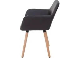 Silla de comedor MCW-A50 II, polipiel, marrón, patas claras