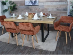 Silla de comedor MCW-A50 II (juego de 6), terracota