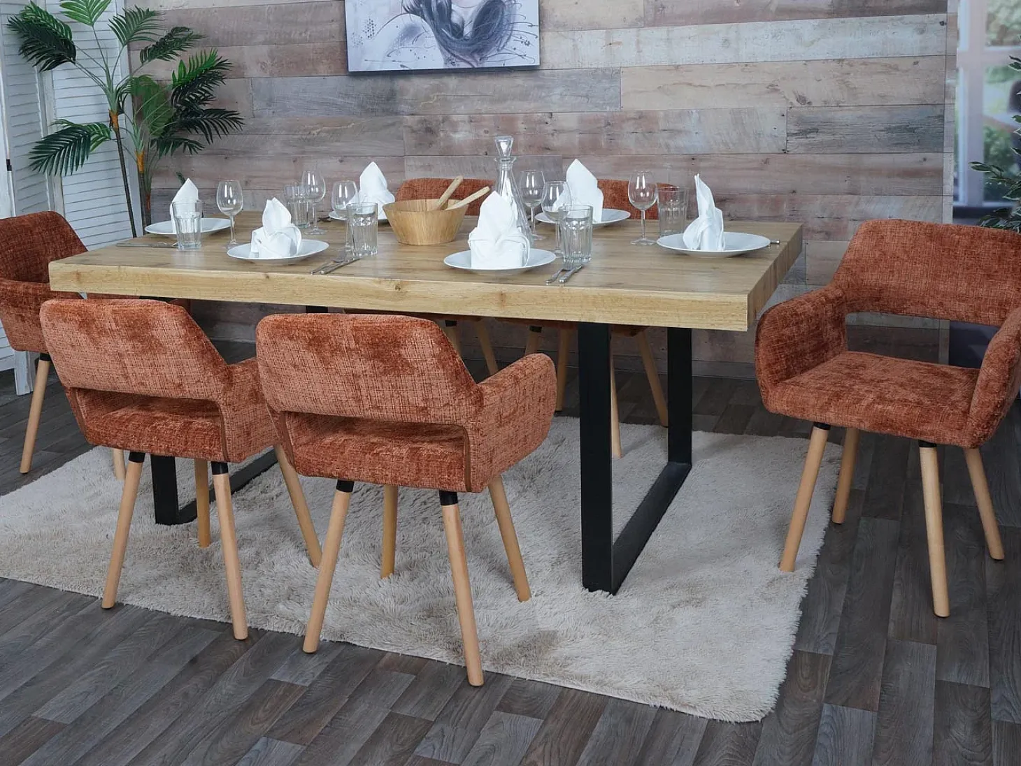 Silla de comedor MCW-A50 II (juego de 6), terracota