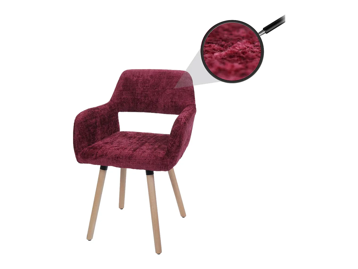 Silla de comedor MCW-A50 II, burdeos