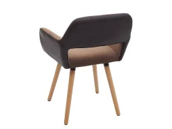 Silla de comedor MCW-A50 II, imitación cuero/tela, marrón claro, patas claras