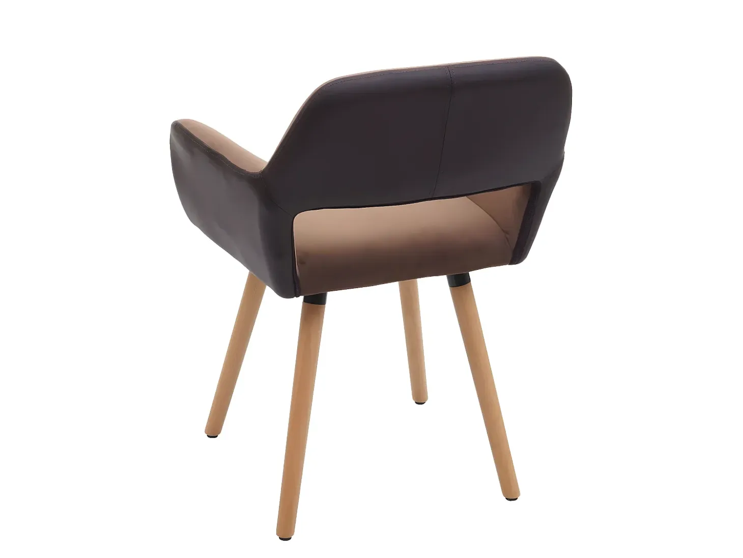Silla de comedor MCW-A50 II, imitación cuero/tela, marrón claro, patas claras