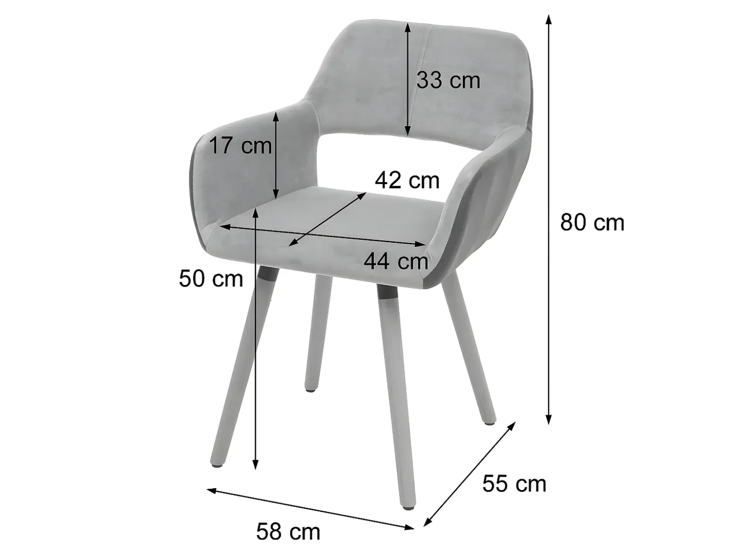 Silla de comedor MCW-A50 II, imitación cuero/tela, marrón claro, patas claras